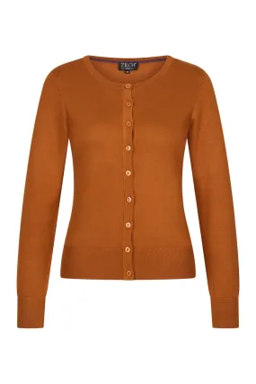 Zilch cardigan round neck caramel