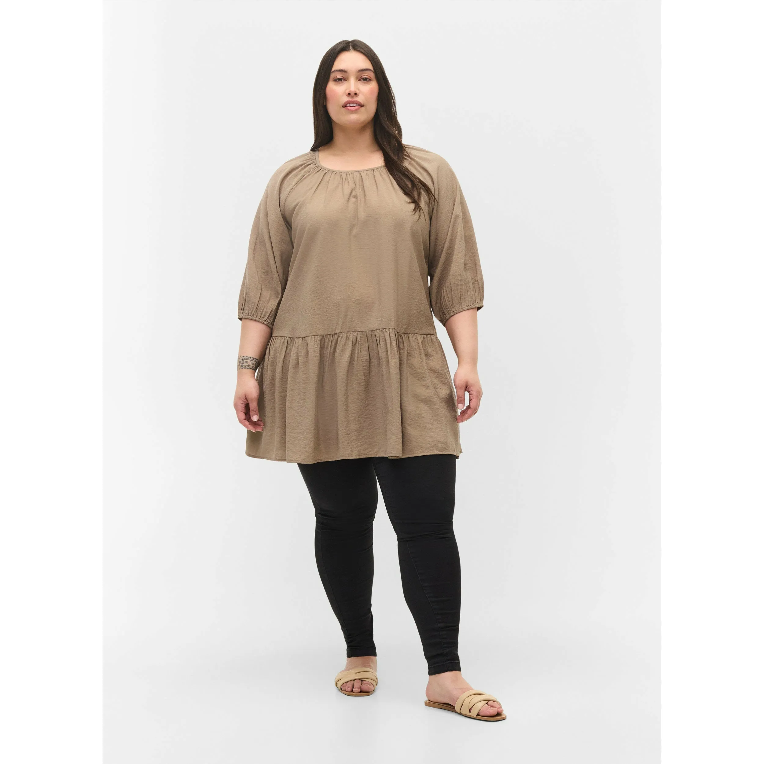 Zizzi A-Line Tunic in Taupe